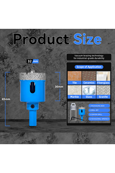Choice10 Square 32 1pcs 18-68MM Diamond Drill Bits Set Ceramic Tile Hole Saw ...