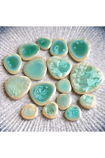 Choice6 ١٠٠ غرام من بلاط الموزاييك الخزفي المصنوع يدويًا على شكل بتلات أوراق ...