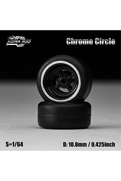 Choice5 سيارة نموذجية MMW152 بمقياس 1/64 بعجلات دائرية سوداء وفضية مع إطارات ...