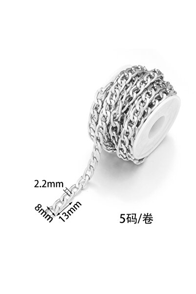 Choice15 سلاسل ألومنيوم عالية الجودة، مقاس 13×8×2.2 مم، طول 5 ياردات/لفة، وصل...