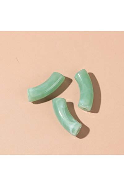 Choice39 15 قطعة من خرز الأنابيب أكريليك الأخضر الهلامي، مقاس 11 × 35 مم، خرز...