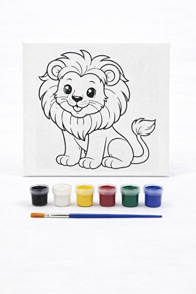 by burcu doğan Görselli Tuval (20x20) Akrilik Boyama Seti Çocuk Etkinlik Seti...