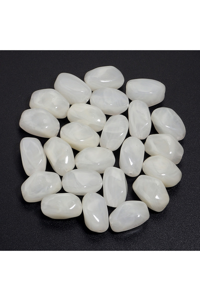 Choice19 21x12mm 20pcs Beige 20Pcs 12x21mm Irregular Colour Acrylic Beads Met...