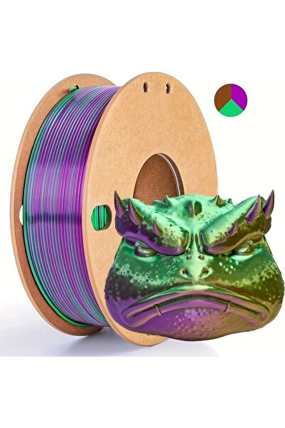 Choice6 Green Purple Copper Three color PLA silk filament 250g per roll net w...