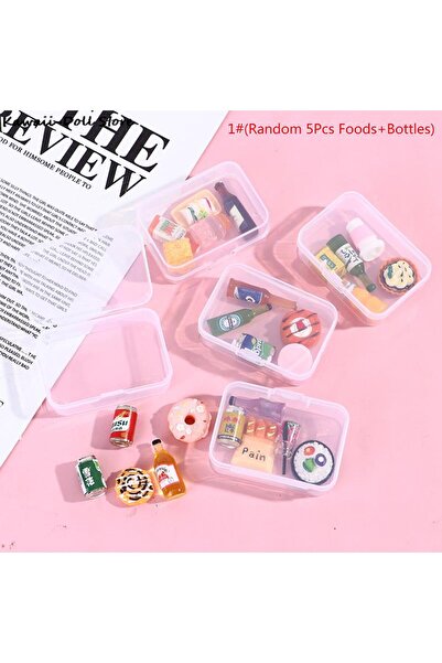 Choice1 A 5PCS 1:12 Scale Cute Mini Dollhouse Miniature Drink Bottle Cake Des...