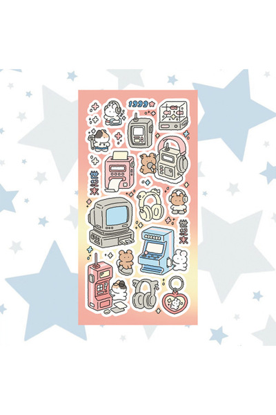 Choice9 10 Korean Cartoon Cute Retro Rock Graffiti Rabbit Bear Stickers Handb...