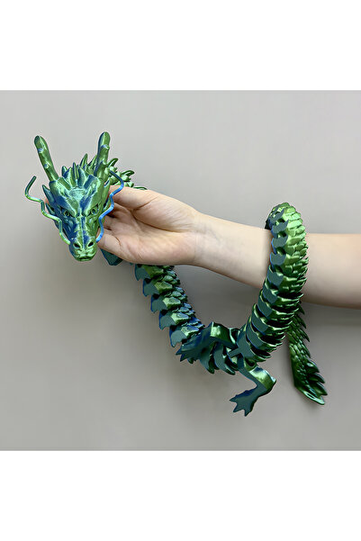 Choice4 تنين كريستالي لامع أزرق مخضر بطول 88 سم، لعبة مطبوع ومفصلية، هدية مثا...