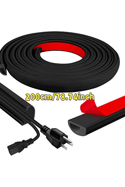 Choice1 قناة إدارة أسلاك سوداء بطول 2 متر/2/3 متر، غطاء سلك زخرفي غير مرئي، و...