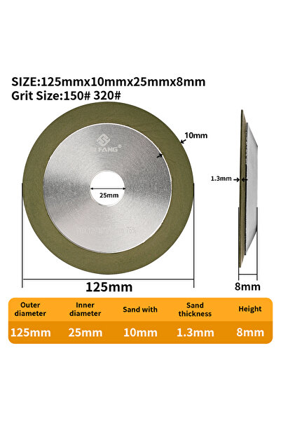 Choice قرص تجليخ ماسي دائري من الراتنج بأبعاد 75/100/125/150 مم، مقاس 150 × 1...