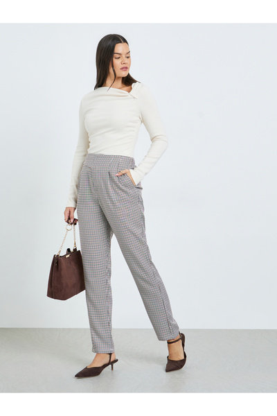Take Two By Styli Checkered Tapered Trousers