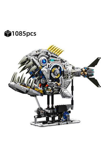 Choice6 1085 قطعة من مكعبات بناء ميكانيكية على شكل حوت، قرش، طوموس، بيرانا، م...