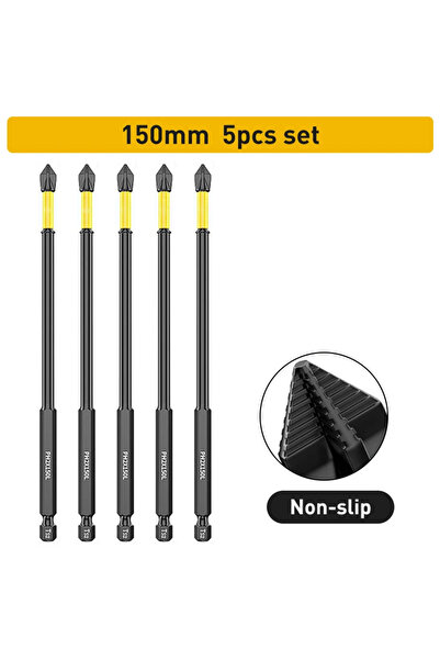 choice2 Deli 5pcs 150mm Anti-Slip and Shk-Proof Bits Screwdriver Bits High Ha...