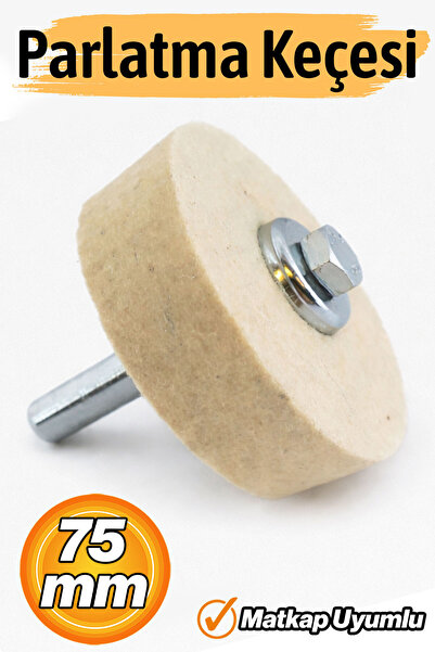 Badem10 Parlatma Keçesi 75 mm Matkap Uyumlu Civatalı Somunlu 1 Adet Set Metal...