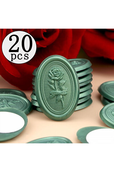 choice2 ملصقات ختم الشمع TZ963، 20 قطعة، أختام شمع بيضاوية مزينة بالزهور، أخت...