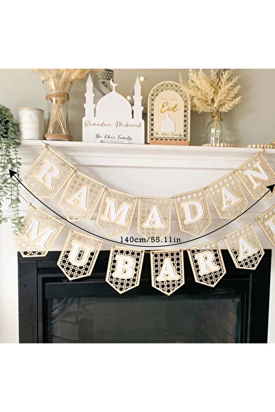 Choice4 حرف يدوية M02428 قطعة واحدة لافتة خشبية لرمضان، علم، زينة معلقة رمضان...