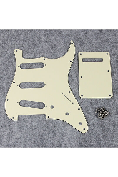 Choice11 Cream 3ply FLEOR Set of SSS kguard ST FD Guitar Scratch Plate 11 Hol...