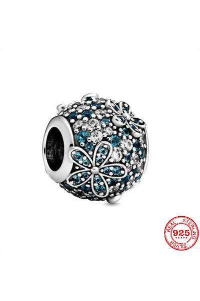 Choice22 خرزة على شكل فراشة من الفضة الإسترليني عيار 925، مزينة بأربع أوراق ب...