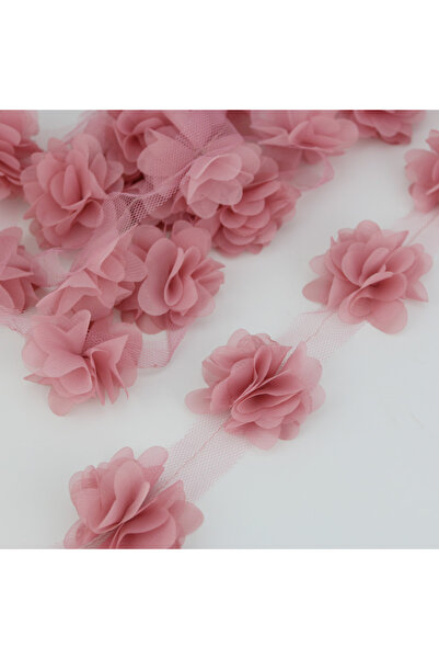 Choice12 L Pink Meat (60 pieces/lot) pink petal Chiffon lace fabric Webbing D...