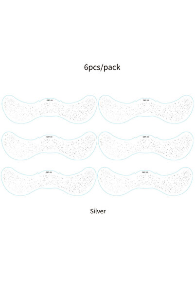 Choice7 ملصقات نمش مزيفة فضية-QBT-003، 6 قطع، للنساء، مقاومة للماء، لامعة بال...