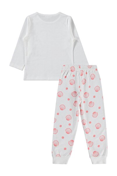Civil Girls Seashell Patterned Pajama Set for 2-5 Years - White 5-6 Years
