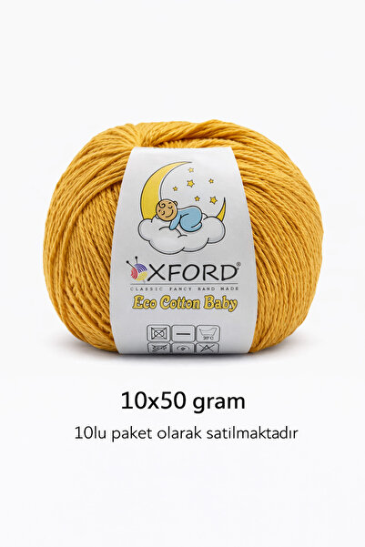 Oxford İplik 10'lu Paket Eco Cotton Baby - Ince Cotton Ip - Tığ Işi - Punch I...