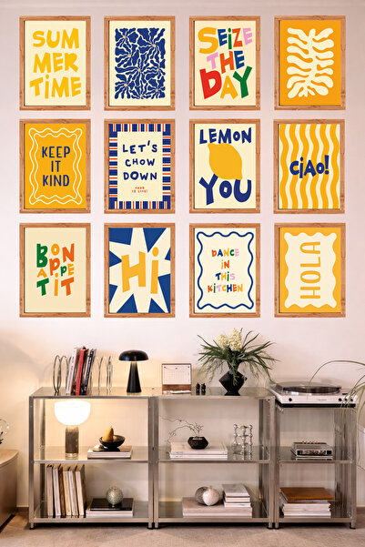 UNT 12-Frame Look Kitchen |   Modern |   Retro Wall Poster Painting Set – 15X...