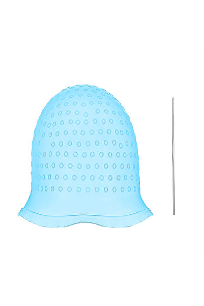 choice2 قبعة تلوين شعر سيليكون زرقاء مع إبرة خطافية، صبغة شعر احترافية قابلة ...