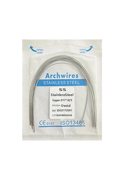 Choice1 أسلاك تقويم الأسنان العلوية 17x25، مصنوعة من الفولاذ المقاوم للصدأ، 1...