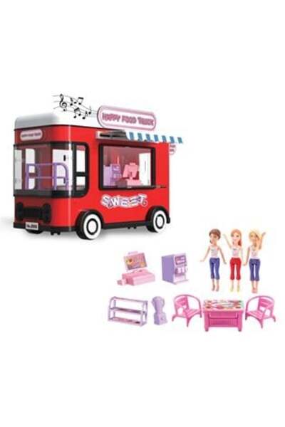 OEM Camionetă cu mâncare cu 3 păpuși și accesorii