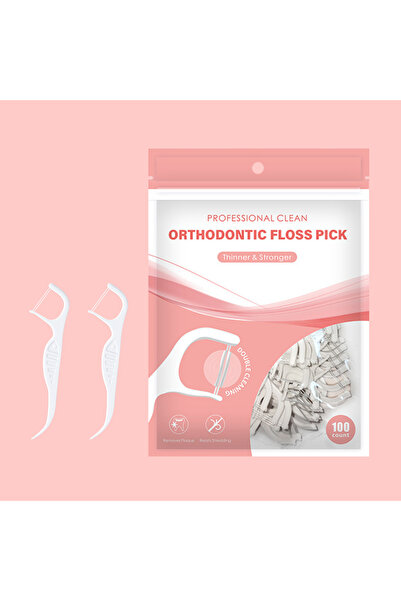 Choice ١٠٠ قطعة من خيوط تنظيف الأسنان التقويمية، خيوط تنظيف ما بين الأسنان، خ...