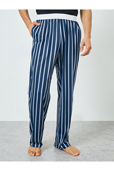 Styli Men Blue Striped Pyjama Pants