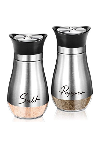 Choice1 2pcs 2pcs Glass Bottom With Stainless Steel Salt Pepper Shakers Se Di...
