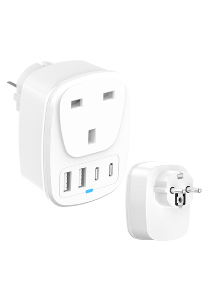 Choice5 محول سفر عالمي من الاتحاد الأوروبي إلى المملكة المتحدة مزود بمنفذي US...