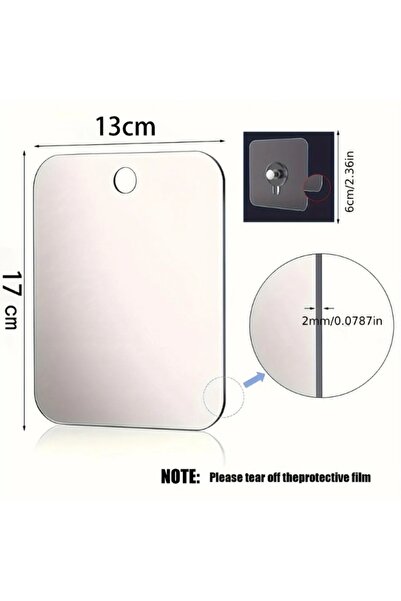 Choice مرآة حمام مضادة للضباب، مقاس 17×13 سم، مصنوعة من أكريليك المقاوم للضبا...
