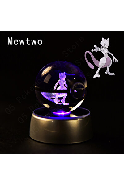 Choice4 02 كرة كريستال بوكيمون ثلاثية الأبعاد بيكاتشو ميو تو ميو جينجار قاعدة...
