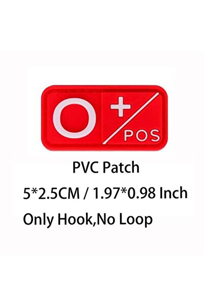 Choice28 20- رقعة صغيرة حمراء O POS مع خطاف، شارات PVC لفصائل الدم A B AB O P...