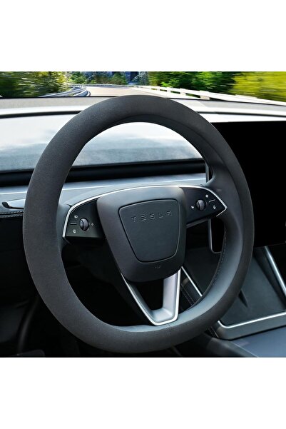 Seadoo Yuxier Suede Steering Wheel Cover for Tesla Model 3/Y 2016-2025 Junipe...