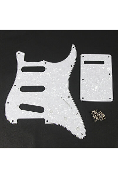 Choice8 White Pearl 4ply FLEOR Set of SSS kguard ST FD Guitar Scratch Plate 1...