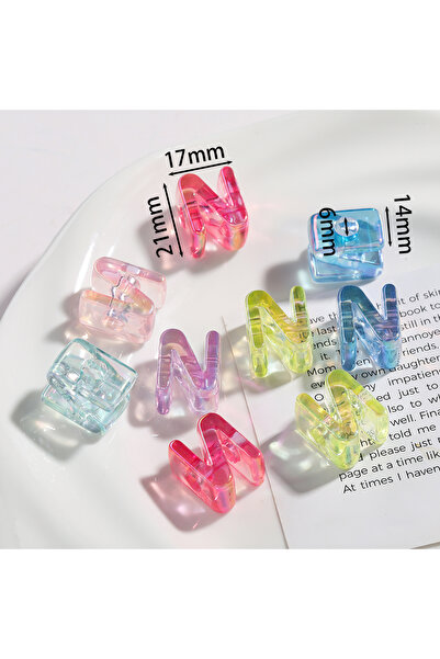 Choice16 N 5pcs Transparent Acrylic Letter Beads Random Mixed A-Z Alphabet Sp...