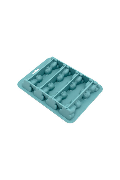 Choice green 1pc 3D cat ice cube mold, easy to release silicone ice hkey mach...