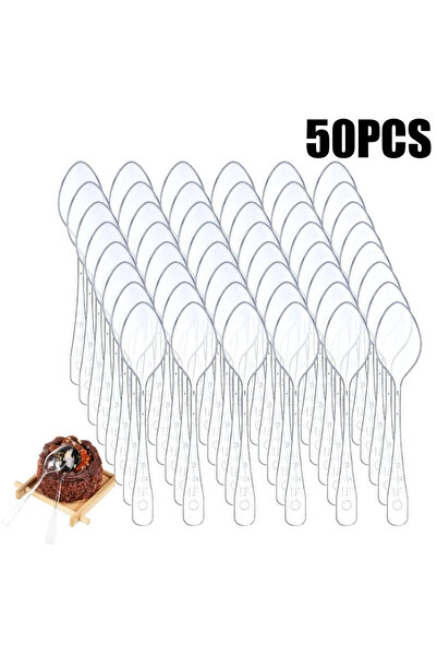 Choice3 50PCS Clear Mini Spo for Desserts Small Plastic Tasting Spoon Disposa...