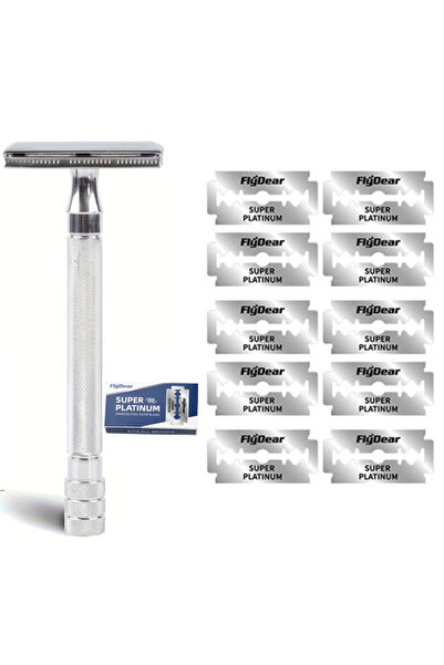 Choice7 ماكينة حلاقة أمان B 1Holder ذات 10 شفرات بمقبض ثقيل من الفولاذ المقاو...