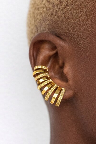 TAKIŞTIR إكسسوار أذن ذهبي اللون من نوع Stone Tx (قطعة واحدة)