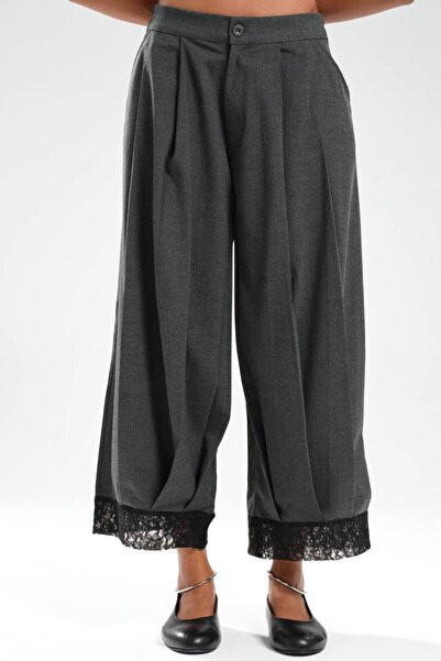 tw3 Women's Pleated Design Trousers with Lace Detail on the Legs