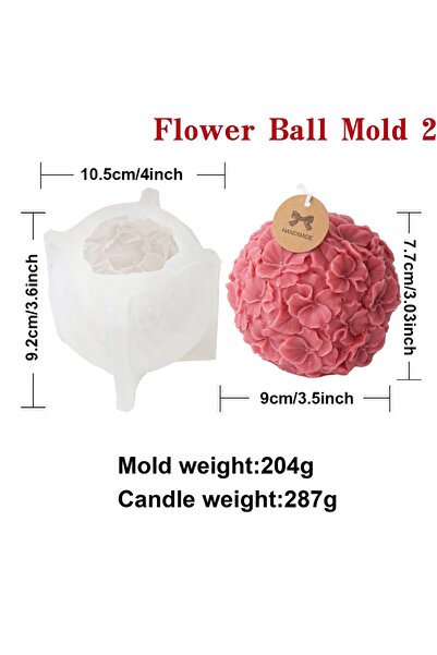 choice2 Flower Ball Mold 2 3D Flower Ball Candle Silicone Mold Rose Sunflower...