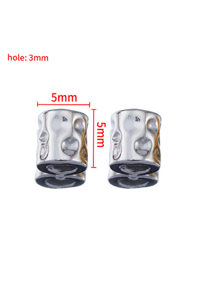 Choice5 10pcs Steel 5mm 10pcs Stainless Steel Round Oval Dot Textured Cylindr...