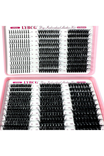 Choice1 مجموعة رموش فردية كثيفة مجعدة على شكل حرف D من MIX، مقاس 0.07 مم، طرا...