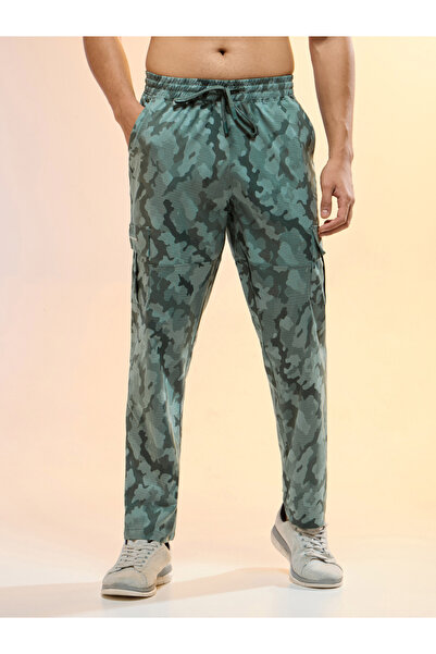 Technosport By Styli Men Printed Straight Fit Sports Cargo Trackpants