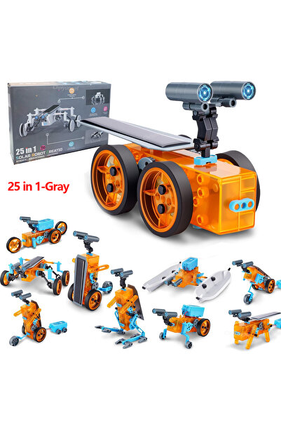 choice2 25 في 1 - رمادي - يعمل بالطاقة الشمسية، أحدث مجموعة روبوتات تعمل بالط...