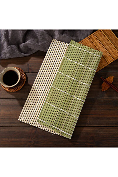 Choice1 حصيرة لف سوشي من بامبو الأخضر مقاس 24 سم، أدوات لف السوشي، بكرات أرز،...